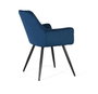 GINER Y COLOMER Lot de 2 chaises capitonnées en velours bleu électrique avec pieds en acier noir - 52 x 42 x 45 cm